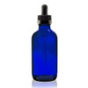 4 oz Cobalt BLUE Glass Bottle 22 Neck finish w/ Black Child Resistant Dropper