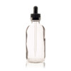 4 oz CLEAR Glass Bottle - w/ Black Child Resistant Dropper