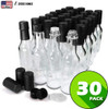 Pack of 30 - Hot Sauce Woozy Bottles Empty 5 Oz Complete Sets of Premium Commercial Grade Clear Glass Dasher Bottle with Shrink Capsule