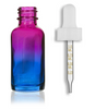 1 oz Multi Fade Glass Bottle  w/ White Calibrated Glass  Dropper