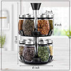 12-Jar Revolving Spice Rack Organizer - Spinning Countertop Herb and Spice Rack Organizer with 12 Glass Jar Bottles (Spices Not Included)