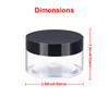 24 Pieces Clear Plastic Round Storage Jars Wide-Mouth Plastic Containers Jars with Lids for Storage Liquid and Solid Products (Black Lid, 1 oz)