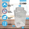 1 Gallon Clear Plastic Jars with Ribbed Liner Screw On Lids, BPA Free, PET Plastic, Made in USA, Bulk Storage Containers 2 Pack (1 Gallon (Square))