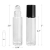 LotFancy 24pc 10ml Roller Bottles for Essential Oils, Clear Glass Roll on Perfume Bottles, Empty Refillable Bottles with Stainless Steel Roller Balls, Includes 2pc 4ml Droppers