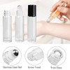 LotFancy 24pc 10ml Roller Bottles for Essential Oils, Clear Glass Roll on Perfume Bottles, Empty Refillable Bottles with Stainless Steel Roller Balls, Includes 2pc 4ml Droppers