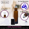 Ultimate Essential Oil Roller Bottles Set with Stainless Steel Balls, 8 Pack 10ml Dark Amber Leakproof Glass Bottle with 9 Rollerballs for Perfume & Aromatherapy Oils 1 Funnel + Opener & 192 Labels