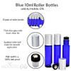Blue Roller Bottles for Essential Oils (12 PACK) - Roll-On Leakproof Empty Roller Bottles with Stainless Steel Inserts - Oils and Aromatherapy (10ml)