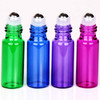 24X 5ml Refillable Glass Perfume Bottle Metal Ball Roller Essential Oil Aromatherapy