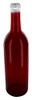 W5A-RWB 750ml Red White & Blue Assortment Glass Bordeaux Wine Bottle Flat-Bottomed Cork Finish - Case of 12