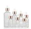 6 Pack,Frosted Glass Essential Oil Dropper Bottle,Empty Glass Liquid Container Holder With Glass Eye Dropper,Rose-Golden Caps Travel Perfume Cosmetic Container-Pipette&Funnel included (30ml/1 Ounce)