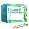 Tilcare U40 Pet Insulin Syringes with Needle 29 G 0.5 cc 12.7 mm 1/2" 100-Pack  Latex-Free Diabetic Syringes - Ultra Fine Sterile Medical Syringe for Diabetes Individually Blister Packed for Safety