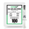 100 Pack Borosilicate Glass Luer Lock Syringe - 1ml Capacity Reusable, Heat Resistant Tube for Labs - Use for Thick Liquids, Glue, Lab, Ink
