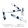 Bitomic 1ml Borosilicate Glass Luer Lock Syringe - 100 Pc Reusable Pyrex for Hemp, CBD Oils, EJuices, Liquids, Glue, Veterinary, and Lab Syringes
