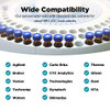100 Pcs Membrane Solutions 2ml HPLC Sample Vials, Autosampler Vials, 9-425 Amber Vials with Write-on Spot, Graduations, 9mm Blue ABS Screw Caps & Septa for GC Sample vials
