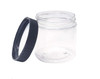 4 oz clear PET plastic single wall jar with 58-400 neck finish w/ Plastic Lined Ribbed  Caps- Case of 760