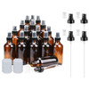 Amber Glass Spray Bottles 4oz ULG Fine Mist Sprayers Empty Spray Atomizer for Essential Oils Aromatherapy Cosmetic Sprays Including 16 PCS Waterproof DIY Labels 4PCS Spray Replacement