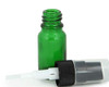 24, Green, 10 ml (1/3 oz) Glass Bottles, with Black Fine Mist Sprayer's
