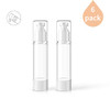 1.7 Oz 50ml Clear Airless Cosmetic Cream Pump Bottle Travel Size Dispenser Refillable Containers/Foundation Travel Pump Bottle for Shampoo (Pack of 6)