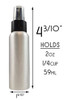 2-Ounce Aluminum Fine Mist Spray Bottles (6-Pack); Mini Metal Atomizer Bottles, 2.75oz Travel / Purse / Sample Size