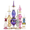 Egyptian Perfume Bottles 2-5 in Collection Set of 6 Mouth-Blown Decorative Pyrex Glass with Handmade Golden Egyptian Decoration for Perfumes & Essential Oils