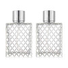 2pcs 100ml Square Grids Carved Perfume Bottles Clear Glass spray bottle Empty Refillable fine mist Atomizer Portable Travel Cologne Atomizers Fragrance Containers Sprayer for Party Home