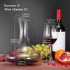 Mafiti Wine Decanter Aerator Crystal Glass Wine Carafe with 2 Red Wine Glasses,Premium Christmas Wine Gift(56 OZ)