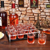 D&Z 12 Shot Glass Server with Shot Glass Holder, 2 oz Shooter Glass for Tequila, Vodka, Whiskey, Spirits, Liquors Shots