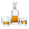 Aurora 5-Piece Crystal Whiskey Decanter Set,100% Crystal Bar Set, Crystal Decanter Set Comes With A Scotch Decanter-25.3 Ounces And A Set Of 4 Old Fashioned Whiskey Glasses-8.10oz