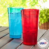 Cafe Break-Resistant Plastic 20oz Restaurant-Quality Beverage Tumblers | Set of 16 in 4 Assorted Colors.