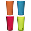 Cafe Break-Resistant Plastic 20oz Restaurant-Quality Beverage Tumblers | Set of 16 in 4 Assorted Colors.