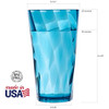 Plastic Cup and Bowl Set with 8 20-ounce Water Tumblers and 8 Cereal Bowls in 4 Coastal Colors