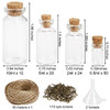 106pcs Mini Glass Jars Bottles with Cork Stoppers Wish Bottles (50pcs 0.5ml and 24pcs 2ml and 20pcs 5ml and 12pcs 10ml), 110pcs Eye Screws,30 Meters Twine and 2pcs Funnel