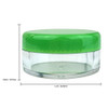 50 New Empty 5 Grams Acrylic Clear Round Jars - BPA Free Containers for Cosmetic, Lotion, Cream, Makeup, Bead, Eye shadow, Rhinestone, Samples, Pot, Small Accessories 5g/5ml (GREEN LID)