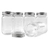 16 Ounce Clear Plastic Jars Containers With Screw On Lids - Refillable Round Empty Plastic Slime Storage Containers for Kitchen & Household Storage - BPA Free (5 Pack)