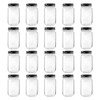 16 Ounce Clear Plastic Jars with Black Lids - Refillable Round Clear Containers Clear Jars Storage Containers for Kitchen & Household Storage - BPA Free (20 Pack)