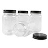 16 Ounce Clear Plastic Jars with Black Lids - Refillable Round Clear Containers Clear Jars Storage Containers for Kitchen & Household Storage - BPA Free (20 Pack)