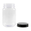 16 Ounce Clear Plastic Jars with Black Lids - Refillable Round Clear Containers Clear Jars Storage Containers for Kitchen & Household Storage - BPA Free (20 Pack)