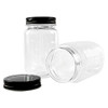 16 Ounce Clear Plastic Jars with Black Lids - Refillable Round Clear Containers Clear Jars Storage Containers for Kitchen & Household Storage - BPA Free (20 Pack)
