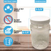 32 Oz Clear Plastic Mason Jars With Ribbed Liner Screw On Lids, Wide Mouth, ECO, BPA Free, PET Plastic, Made In USA, Bulk Storage Containers, 4 Pack (32 Ounces)