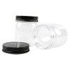 8 Ounce Clear Plastic Jars with Black Lids - Refillable Round Clear Containers Clear Jars Storage Containers for Kitchen & Household Storage - BPA Free (16 Pack)