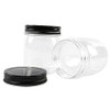 8 Ounce Clear Plastic Jars with Black Lids - Refillable Round Clear Containers Clear Jars Storage Containers for Kitchen & Household Storage - BPA Free (24 Pack)