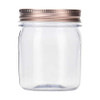 8 Ounce Clear Plastic Jars with Rose Gold Lids - Refillable Round Clear Containers Clear Jars Storage Containers for Kitchen & Household Storage - BPA Free (8 Pack)