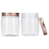 8 Ounce Clear Plastic Jars with Rose Gold Lids - Refillable Round Clear Containers Clear Jars Storage Containers for Kitchen & Household Storage - BPA Free (24 Pack)