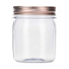 8 Ounce Clear Plastic Jars with Rose Gold Lids - Refillable Round Clear Containers Clear Jars Storage Containers for Kitchen & Household Storage - BPA Free (24 Pack)