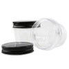 4 Ounce Clear Plastic Jars with Black Lids - Refillable Round Clear Containers Clear Jars Storage Containers for Kitchen & Household Storage - BPA Free (30 Pack)