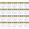 4 Ounce Clear Plastic Jars with Gold Lids - Refillable Round Clear Containers Clear Jars Storage Containers for Kitchen & Household Storage - BPA Free (20 Pack)