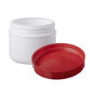 Plastics 42594 HDPE Canister, White Canister/Red Lid, 36 oz, 12 Piece