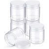 6 Pack Plastic Pot Jars Round Clear Leak Proof Plastic Cosmetic Container Jars with Lid for Travel Storage Make Up, Eye Shadow, Nails, Paint, Jewelry (8 oz, Clear)