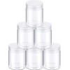 6 Pack Plastic Pot Jars Round Clear Leak Proof Plastic Cosmetic Container Jars with Lid for Travel Storage Make Up, Eye Shadow, Nails, Paint, Jewelry (10 oz, Clear)