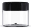 ZaVBe 50 pieces 1oz Jar, Refillable Cosmetic Sample Empty Clear Container with Black Screw Cap Lid, Plastic, 30g Slime, Make Up, Acrylic, Nails, Body Butter